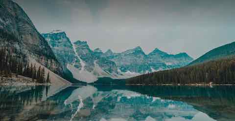 Canadian mountains and lake.