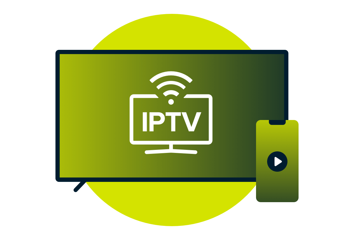 IPTV auf einem Fernseher.