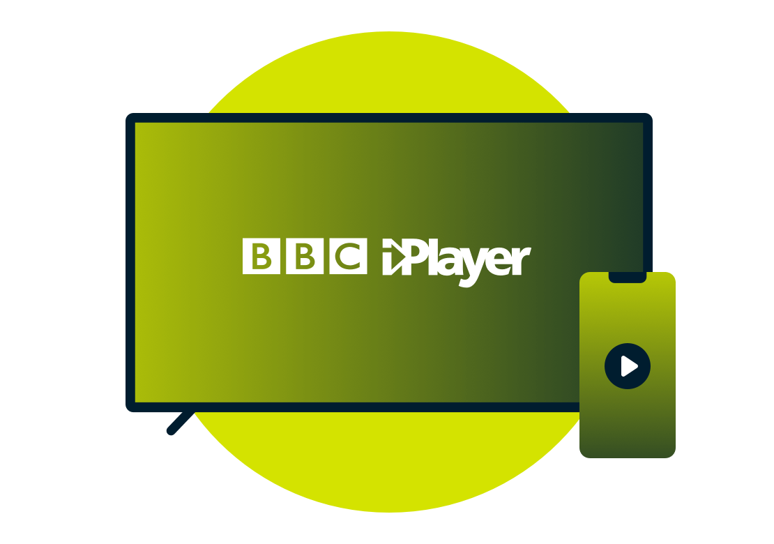 Un ordinateur portable et un téléphone avec le logo BBC iPlayer.
