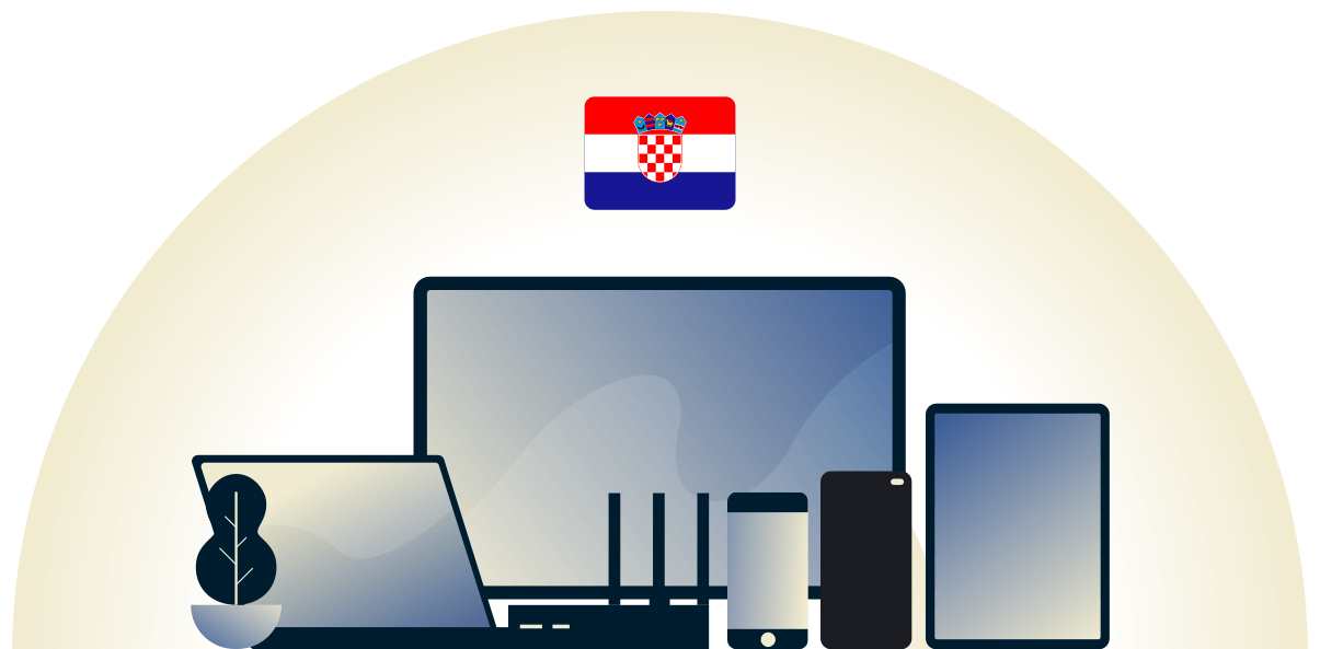 VPN Croácia protegendo uma variedade de dispositivos.