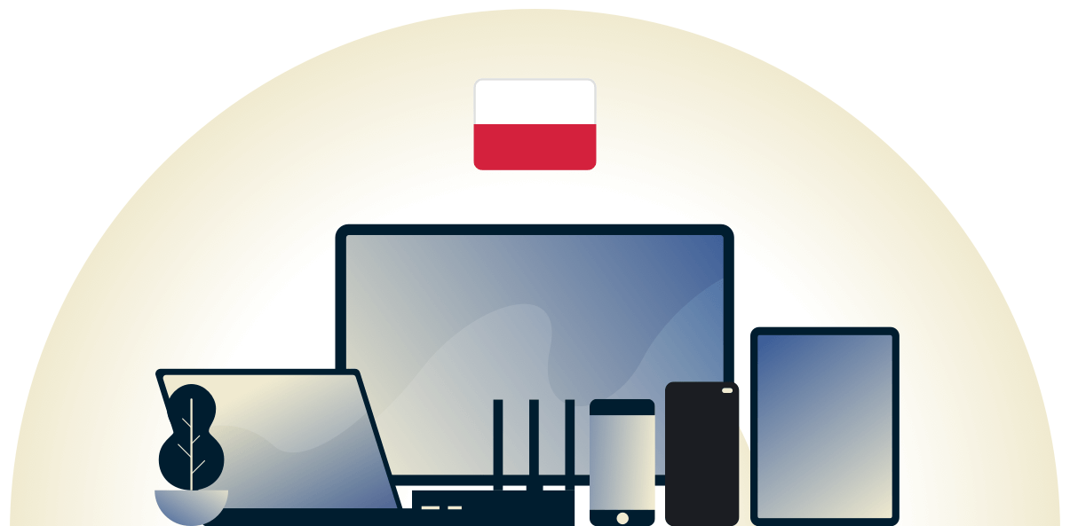 Poolse VPN beschermt een verscheidenheid van apparaten.